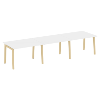 Onix Wood Стол переговорный (3 столешницы) OW.PRG-3.2 Белый бриллиант/Дуб светлый/Белый металл 3540*980*750 Onix Wood Стол переговорный (3 столешницы) OW.PRG-3.2 Белый бриллиант/Дуб светлый/Белый металл 3540*980*750