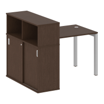 Metal System Quattro Стол офисный с шкафом-купе на П-образном м/к 50БП.РС-СШК-3.1 Т Вяз/Мокко металл 1410×1120×1098