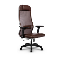 Кресло для руководителя Метта L 1m 36/4D_17831_Сетка X2 - Коричневый_Кожа перфорированная NewLeather - Темно-коричневый Кресло для руководителя Метта L 1m 36/4D_17831_Сетка X2 - Коричневый_Кожа перфорированная NewLeather - Темно-коричневый