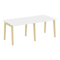 Onix Wood Стол переговорный (2 столешницы) OW.PRG-2.1 Белый бриллиант/Дуб светлый/Белый металл 1960*980*750 Onix Wood Стол переговорный (2 столешницы) OW.PRG-2.1 Белый бриллиант/Дуб светлый/Белый металл 1960*980*750
