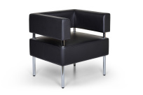 Мягкое кресло МС Euroforma / Экокожа Euroline / Черный 9100 / 740×630×750