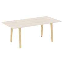 Onix Wood Direct Стол переговорный OW.PRG-19 Белый бриллиант/Дуб светлый/Белый металл 1980*980*750 Onix Wood Direct Стол переговорный OW.PRG-19 Белый бриллиант/Дуб светлый/Белый металл 1980*980*750