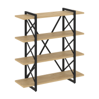 Loft Стеллаж на регулируемых опорах-4 полки VR.L-MST.O-4.8V Тиквуд тёмный/Чёрный металл 1200×400×1280 Loft Стеллаж на регулируемых опорах-4 полки VR.L-MST.O-4.8V Тиквуд тёмный/Чёрный металл 1200×400×1280