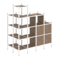 Loft Угловой внешний стеллаж наборный VR.L-58 Тиквуд тёмный/Белый металл 862×1694×1869 Loft Угловой внешний стеллаж наборный VR.L-58 Тиквуд тёмный/Белый металл 862×1694×1869