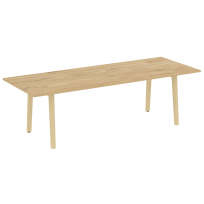 Onix Wood Direct Стол переговорный OW.PRG-25 Белый бриллиант/Дуб светлый/Белый металл 2580*980*750 Onix Wood Direct Стол переговорный OW.PRG-25 Белый бриллиант/Дуб светлый/Белый металл 2580*980*750