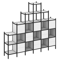Loft Прямой стеллаж наборный VR.L-24 Тиквуд тёмный/Белый металл 2526×446×2280 Loft Прямой стеллаж наборный VR.L-24 Тиквуд тёмный/Белый металл 2526×446×2280