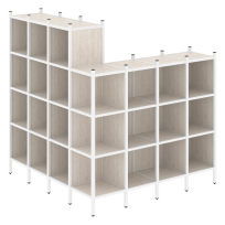 Loft Угловой внешний стеллаж наборный VR.L-60 Тиквуд тёмный/Белый металл 1694×1694×1869 Loft Угловой внешний стеллаж наборный VR.L-60 Тиквуд тёмный/Белый металл 1694×1694×1869