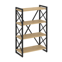 Loft Стеллаж на регулируемых опорах-4 полки VR.L-MST.O-4.8 Тиквуд тёмный/Чёрный металл 800×400×1280 Loft Стеллаж на регулируемых опорах-4 полки VR.L-MST.O-4.8 Тиквуд тёмный/Чёрный металл 800×400×1280