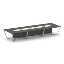 Стол для переговоров квадратный Steel Meet KM-PR.B.SP-16 / Тиквуд Светлый – Графит Глянец – Металл Серый / 4800×1600×750 Стол для переговоров квадратный Steel Meet KM-PR.B.SP-16 / Тиквуд Светлый – Графит Глянец – Металл Серый / 4800×1600×750