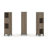 Стеллаж-перегородка двухсторонний средний четырёхъярусный Style Project SN.NSD-411 Тиквуд Светлый/Металл Белый 387×400×1615 Стеллаж-перегородка двухсторонний средний четырёхъярусный Style Project SN.NSD-411 Тиквуд Светлый/Металл Белый 387×400×1615