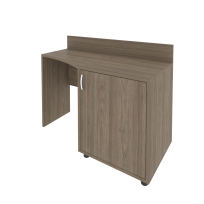 Light Стол (узкий) с тумбой и бортиком С-СТУ-120 (R) Клён 1200x550/400x750
