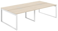 Стол-бенч с лючком Allegro / 3200×1438×750 / Профиль О-образный: 70×20 Белый / Столешница: Белый / AG.146.WH.L.72.WH Стол-бенч с лючком Allegro / 3200×1438×750 / Профиль О-образный: 70×20 Белый / Столешница: Белый / AG.146.WH.L.72.WH