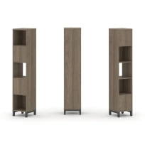Стеллаж-перегородка двухсторонний высокий пятиярусный Style Project SN.NSD-511 Тиквуд Светлый/Металл Белый 387×400×1982 Стеллаж-перегородка двухсторонний высокий пятиярусный Style Project SN.NSD-511 Тиквуд Светлый/Металл Белый 387×400×1982