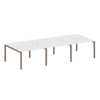 Metal System Quattro Р. ст. на 6 раб. места на П-образном м/к 50БП.СМ-6.2 Акация/Антрацит металл 3600*1475*750