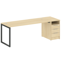 Metal System Quattro Р. ст. с тумбой на О-образном м/к 40БО.РС-СТП-1.5 Акация/Антрацит металл 2212*720*750 Metal System Quattro Р. ст. с тумбой на О-образном м/к 40БО.РС-СТП-1.5 Акация/Антрацит металл 2212*720*750
