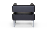 Мягкое кресло МС Euroforma / Экокожа Euroline / Черный 9100 / 740×630×750