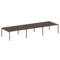 Metal System Quattro Р. ст. на 6 раб. места на П-образном м/к 50БП.СМ-6.4 Акация/Антрацит металл 4800*1475*750