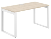 Стол офисный с лючком Allegro / 1400×700×750 / Профиль О-образный: 70×20 / Металлокаркас: Белый / Столешница: Акация равелло / AG.105.AR.L.72.WH Стол офисный с лючком Allegro / 1400×700×750 / Профиль О-образный: 70×20 / Металлокаркас: Белый / Столешница: Акация равелло / AG.105.AR.L.72.WH