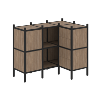 Loft Угловой внутренний стеллаж наборный VR.L-28 Тиквуд тёмный/Белый металл 1278×862×1047 Loft Угловой внутренний стеллаж наборный VR.L-28 Тиквуд тёмный/Белый металл 1278×862×1047