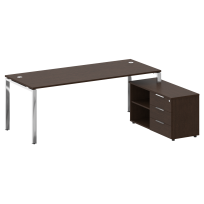 Metal System Direct Стол руководителя с тумбой правый БГ.СРТ-6.8 (R) Акация/Нерж. сталь 2100*1620*750 Metal System Direct Стол руководителя с тумбой правый БГ.СРТ-6.8 (R) Акация/Нерж. сталь 2100*1620*750