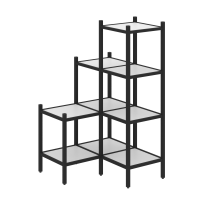 Loft Угловой внутренний стеллаж наборный VR.L-36 Тиквуд тёмный/Белый металл 862×862×1458 Loft Угловой внутренний стеллаж наборный VR.L-36 Тиквуд тёмный/Белый металл 862×862×1458