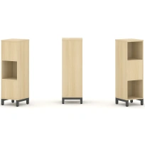 Стеллаж-перегородка двухсторонний средний трёхъярусный Style Project SN.NSD-311 Тиквуд Светлый/Металл Белый 387×400×1248