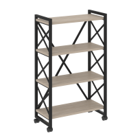 Loft Стеллаж на колесных опорах-4 полки VR.L-MST.K-4.8 Тиквуд тёмный/Чёрный металл 800×400×1334 Loft Стеллаж на колесных опорах-4 полки VR.L-MST.K-4.8 Тиквуд тёмный/Чёрный металл 800×400×1334