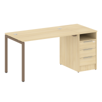 Metal System Quattro Р. ст. с тумбой на П-образном м/к 40БП.РС-СТП-1.2 Акация/Антрацит металл 1612*720*750 Metal System Quattro Р. ст. с тумбой на П-образном м/к 40БП.РС-СТП-1.2 Акация/Антрацит металл 1612*720*750