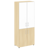 Шкаф LT.ST-1.2 R white Yalta / Дуб Мали – Стекло White 800×450×1987