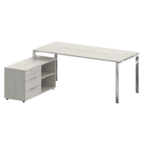 Metal System Direct Стол руководителя с тумбой левый БГ.СРТ-5.8 (L) Акация/Нерж. сталь 1900*1620*750 Metal System Direct Стол руководителя с тумбой левый БГ.СРТ-5.8 (L) Акация/Нерж. сталь 1900*1620*750