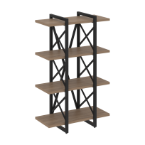 Loft Стеллаж на регулируемых опорах-4 полки VR.L-MST.O-4.4V Тиквуд тёмный/Чёрный металл 800×400×1280 Loft Стеллаж на регулируемых опорах-4 полки VR.L-MST.O-4.4V Тиквуд тёмный/Чёрный металл 800×400×1280