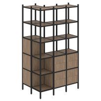 Loft Угловой внешний стеллаж наборный VR.L-54 Тиквуд тёмный/Белый металл 862×1278×2280 Loft Угловой внешний стеллаж наборный VR.L-54 Тиквуд тёмный/Белый металл 862×1278×2280