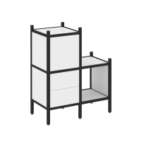 Loft Прямой стеллаж наборный VR.L-11 Тиквуд тёмный/Белый металл 862×446×1047