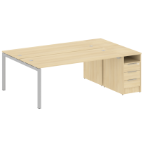 Metal System Quattro Р. ст. с тумбой на П-образном м/к 50БП.РС-СТП-2.5 Акация/Антрацит металл 2212*1475*750 Metal System Quattro Р. ст. с тумбой на П-образном м/к 50БП.РС-СТП-2.5 Акация/Антрацит металл 2212*1475*750