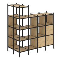 Loft Угловой внешний стеллаж наборный VR.L-57 Тиквуд тёмный/Белый металл 862×1694×1869 Loft Угловой внешний стеллаж наборный VR.L-57 Тиквуд тёмный/Белый металл 862×1694×1869