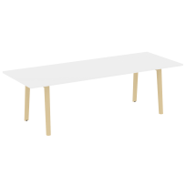 Onix Wood Direct Стол переговорный OW.PRG-25 Белый бриллиант/Дуб светлый/Белый металл 2580*980*750 Onix Wood Direct Стол переговорный OW.PRG-25 Белый бриллиант/Дуб светлый/Белый металл 2580*980*750