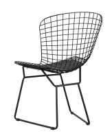 Стул обеденный Bertoia черный с черной подушкой 2 шт Стул обеденный Bertoia черный с черной подушкой 2 шт