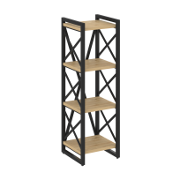 Loft Стеллаж на регулируемых опорах-4 полки VR.L-MST.O-4.4 Тиквуд тёмный/Чёрный металл 400×400×1280 Loft Стеллаж на регулируемых опорах-4 полки VR.L-MST.O-4.4 Тиквуд тёмный/Чёрный металл 400×400×1280