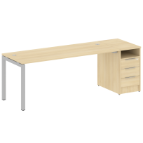 Metal System Quattro Р. ст. с тумбой на П-образном м/к 50БП.РС-СТП-1.5 Акация/Антрацит металл 2212*720*750 Metal System Quattro Р. ст. с тумбой на П-образном м/к 50БП.РС-СТП-1.5 Акация/Антрацит металл 2212*720*750
