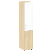 Шкаф узкий LT.SU-1.2 R (R) white Yalta / Дуб Мали – Стекло White 400×450×1987