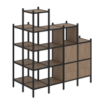 Loft Угловой внешний стеллаж наборный VR.L-58 Тиквуд тёмный/Белый металл 862×1694×1869 Loft Угловой внешний стеллаж наборный VR.L-58 Тиквуд тёмный/Белый металл 862×1694×1869