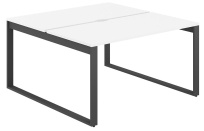 Стол-бенч с вырезом Allegro / 1400×1238×750 / Профиль О-образный: 70×20 Антрацит; / Столешница: Белый / AG.132.WH.V.72.AN Стол-бенч с вырезом Allegro / 1400×1238×750 / Профиль О-образный: 70×20 Антрацит; / Столешница: Белый / AG.132.WH.V.72.AN
