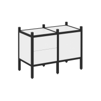 Loft Прямой стеллаж наборный VR.L-01 Тиквуд тёмный/Белый металл 862×446×636