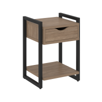 Loft Тумба на регулируемых опорах с ящиком и полкой VR.L-T1.O Тиквуд тёмный/Чёрный металл 500×460×719 Loft Тумба на регулируемых опорах с ящиком и полкой VR.L-T1.O Тиквуд тёмный/Чёрный металл 500×460×719