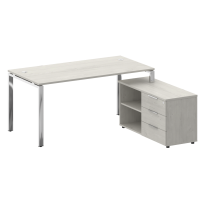 Metal System Direct Стол руководителя с тумбой правый БГ.СРТ-4.8 (R) Акация/Нерж. сталь 1700*1620*750 Metal System Direct Стол руководителя с тумбой правый БГ.СРТ-4.8 (R) Акация/Нерж. сталь 1700*1620*750