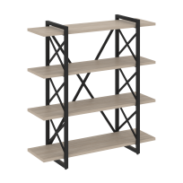 Loft Стеллаж на регулируемых опорах-4 полки VR.L-MST.O-4.8V Тиквуд тёмный/Чёрный металл 1200×400×1280 Loft Стеллаж на регулируемых опорах-4 полки VR.L-MST.O-4.8V Тиквуд тёмный/Чёрный металл 1200×400×1280
