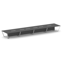 Стол для переговоров прямоугольный Steel Meet KD-PR.B.SP-24 / Тиквуд Светлый – Металл Серый / 8000×1600×750 Стол для переговоров прямоугольный Steel Meet KD-PR.B.SP-24 / Тиквуд Светлый – Металл Серый / 8000×1600×750