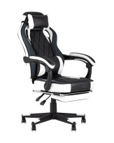 Кресло игровое TopChairs Virage черно-белое Кресло игровое TopChairs Virage черно-белое