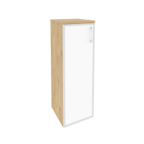 Onix Шкаф средний узкий левый O.SU-2.4 R (L) white Тиквуд светлый/Стекло whitе 400*420*1207 Onix Шкаф средний узкий левый O.SU-2.4 R (L) white Тиквуд светлый/Стекло whitе 400*420*1207