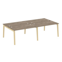 Onix Wood Рабочая станция OW.D.RS-4.3.7 Белый бриллиант/Дуб светлый/Белый металл 2760*1475*750